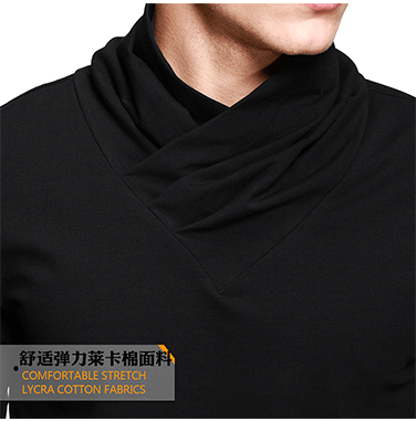 kuegou男士长袖高领t恤 男个性潮流t恤 修身时尚男装2014秋款1261
