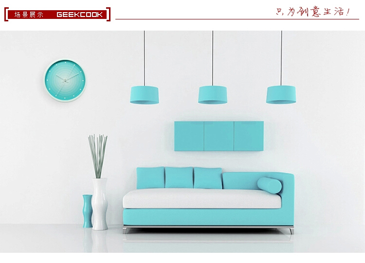 
                                        极客库 GeekCook 深海幽光圆形简约静音卧室钟表时钟 挂表 红色                