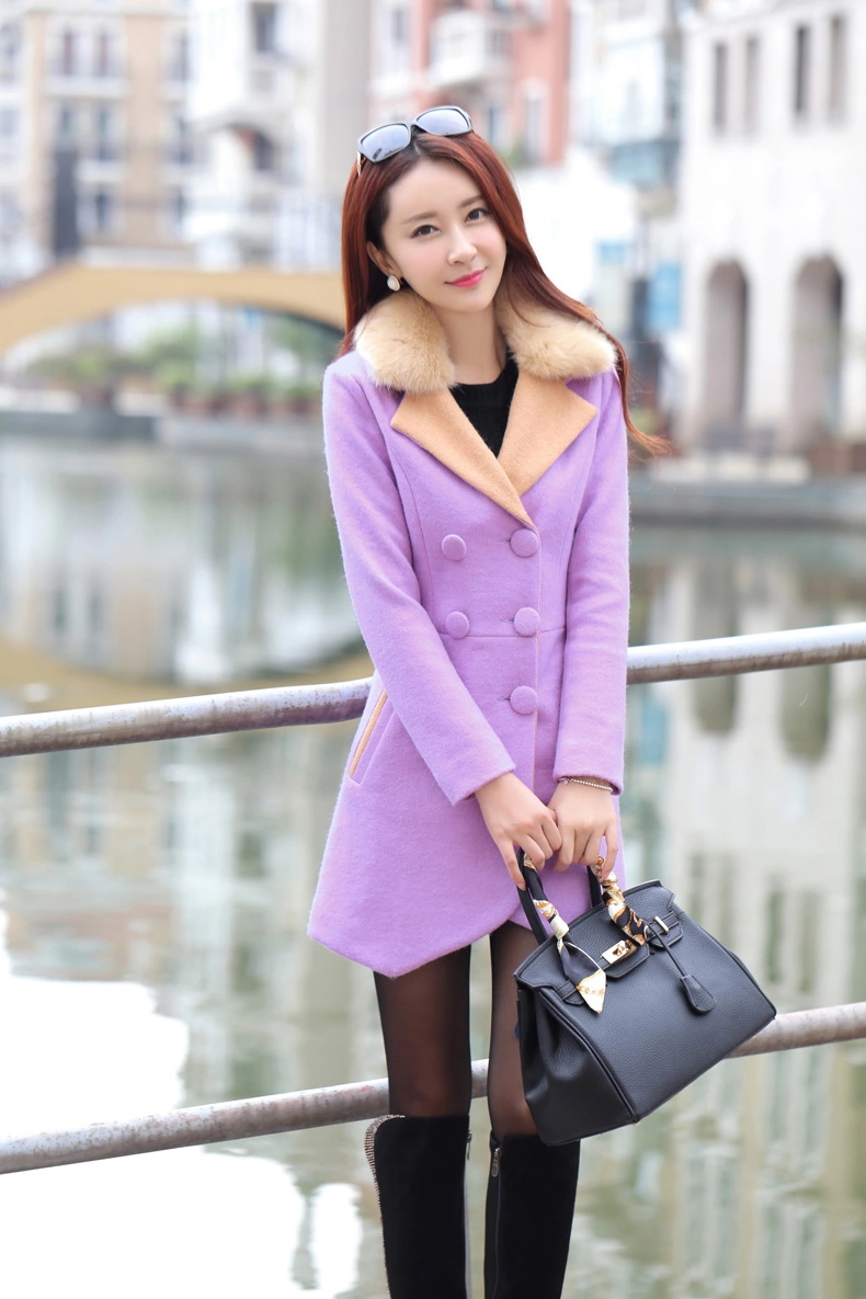 Morcar Connie snow  2015 autumn and winter new double-spell colors in the jacket long? 