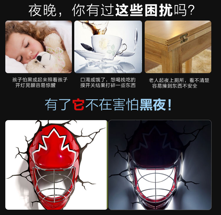 
                                        造梦师现代卧室灯具楼梯过道欧美式创意圆球冰球面具壁灯LED灯儿童房小夜灯                