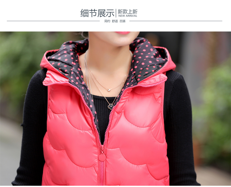 梦莉依2015新款羽绒服短款马甲韩版轻薄连帽马夹背心棉服外套005# 黑色 L