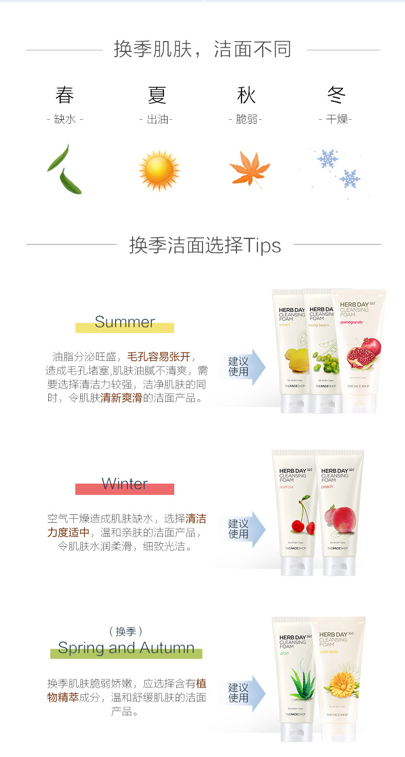 菲诗小铺（THE FACE SHOP） 洗面奶女深层清洁温和舒缓干皮草本泡沫洁面膏男 水蜜桃170g-改善粗糙