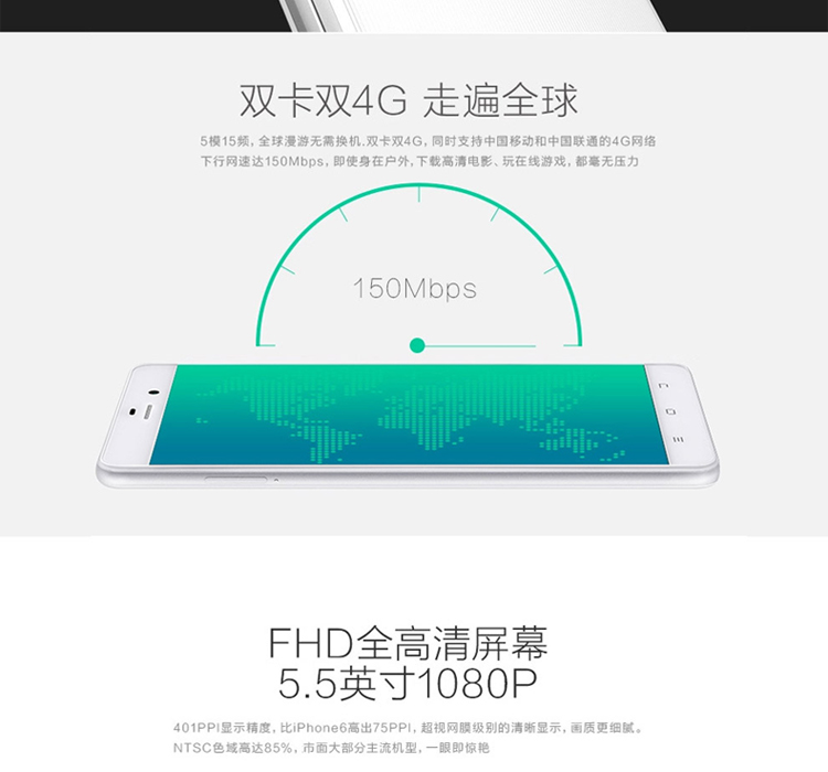 纽曼 纽扣 CM810 移动联通双4G 双卡双待（16G ROM） 白色