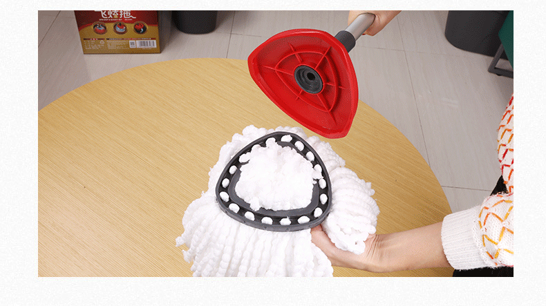 茶花旋转拖把桶清洁拖布 拖把头x2