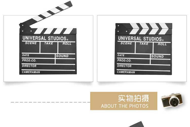 
                                                            翻旧事  家居装饰品创意摆件 木质电影导演拍板 木制摆件拍摄道具 黑色                