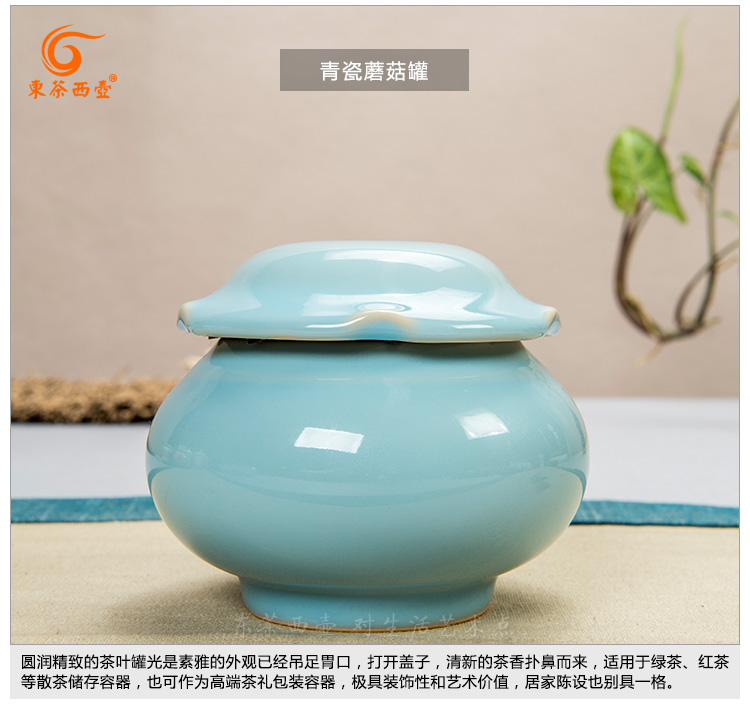 
                                        东茶西壶  茶叶罐陶瓷茶罐 密封罐储物罐普洱茶罐 茶具配件 开片汝窑茶叶罐袖珍罐 汝窑直身小罐有礼盒                