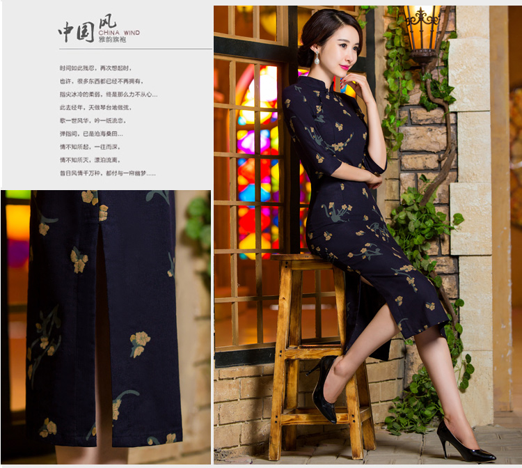 Oh, 2015 New fall blog for women of nostalgia for the video in the thin qipao Sau San large cuff improved linen long skirt qipao garden XXL picture, prices, brand platters! The elections are supplied in the national character of distribution, so action, buy now enjoy more preferential! As soon as possible.