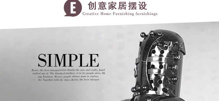翻旧事 铁艺武士装饰品摆件 欧式工艺品礼品 家居摆设装饰品 6058 0