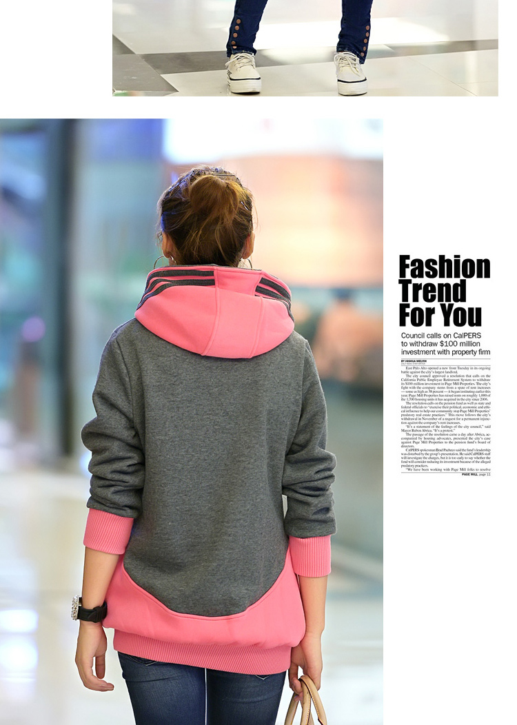 吉莉图2014<em>卫衣女中长款</em>加绒加厚秋装连帽拉