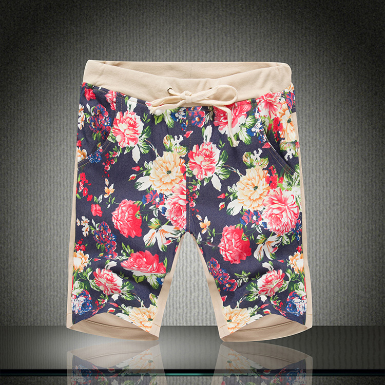 2014夏装新款韩版修身男士花<em>短裤</em> 加肥<em>加大码</em>