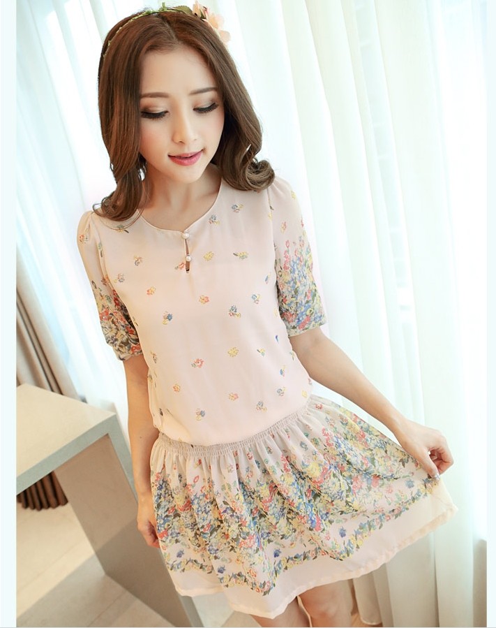 Cocoa where Ting 2015 spring new Korean version the code female floral sweet stamp snow woven dresses 9812 apricot XXXXL pictures, price, brand platters! Elections are good character, the national distribution, so why buy now enjoy more preferential! Health