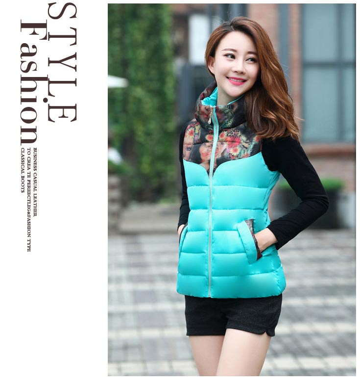 轻熙2015新款棉衣女式马甲短款韩版秋冬连帽显瘦马夹女 黑色 XXL