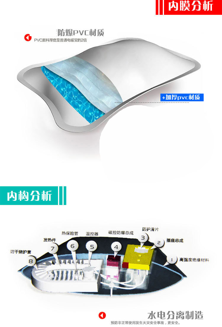 美美   水电分离电暖袋暖手宝热水袋暖水袋 棕色熊掌