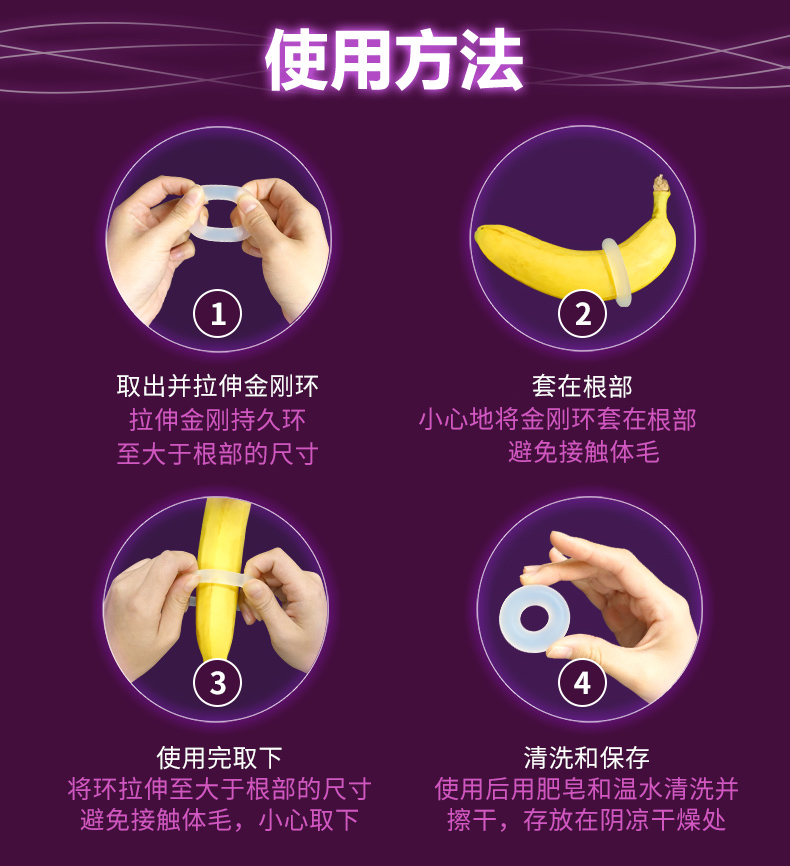 杜蕾斯（Durex） 金刚持久环使用方法