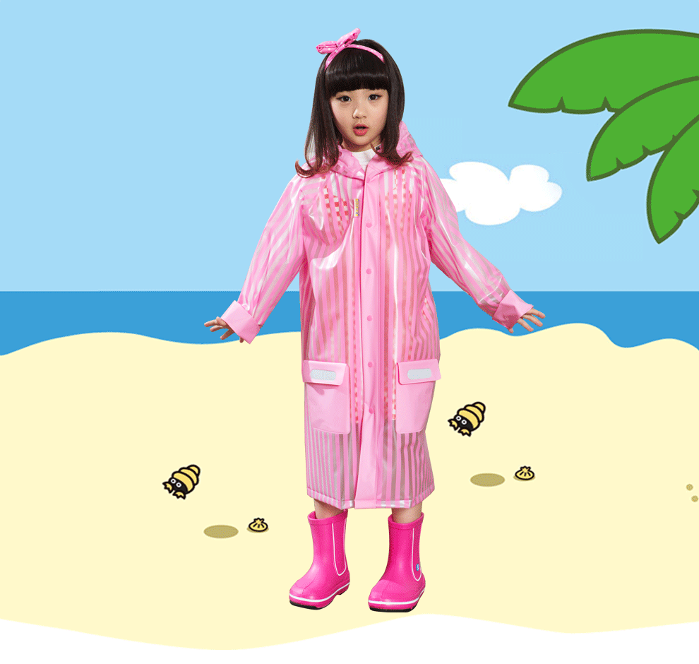 【D.R完美秀】儿童雨衣 男童女童雨披可爱卡通加厚雨衣带书包位斗篷雨衣 多色可选 深海奇遇--深海蓝(卡通)(书包位) XL