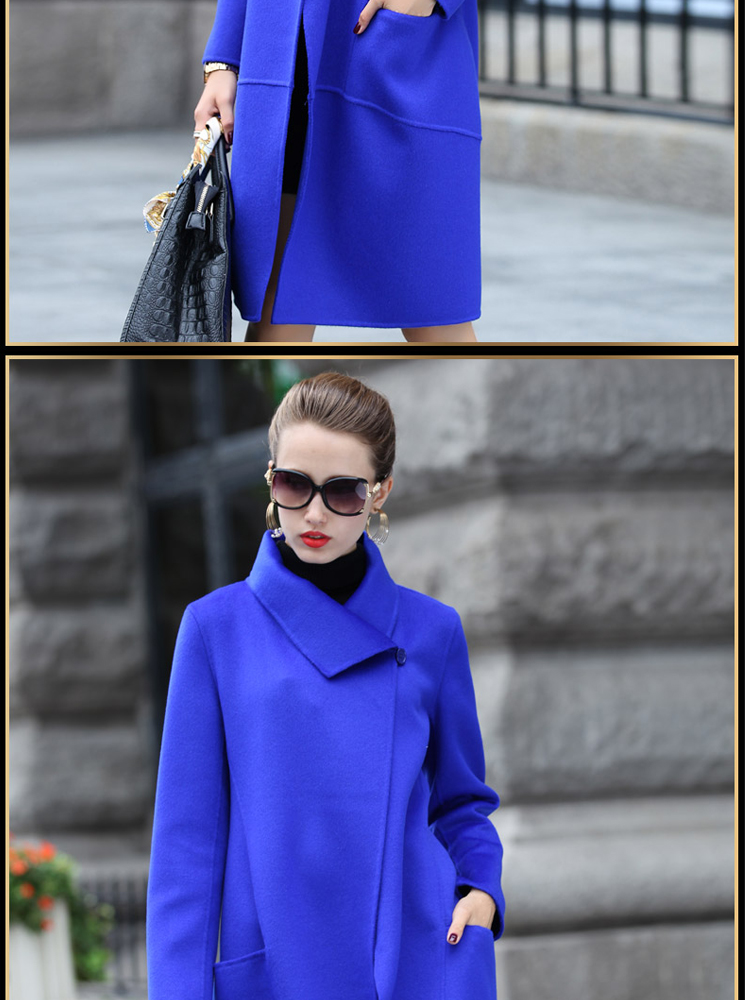 The achievement of the 2015 autumn and winter new Korean fashion in the Sau San? long double-sided female jacket coat gross sapphire blue XXL picture, prices, brand platters! The elections are supplied in the national character of distribution, so action, buy now enjoy more preferential! As soon as possible.