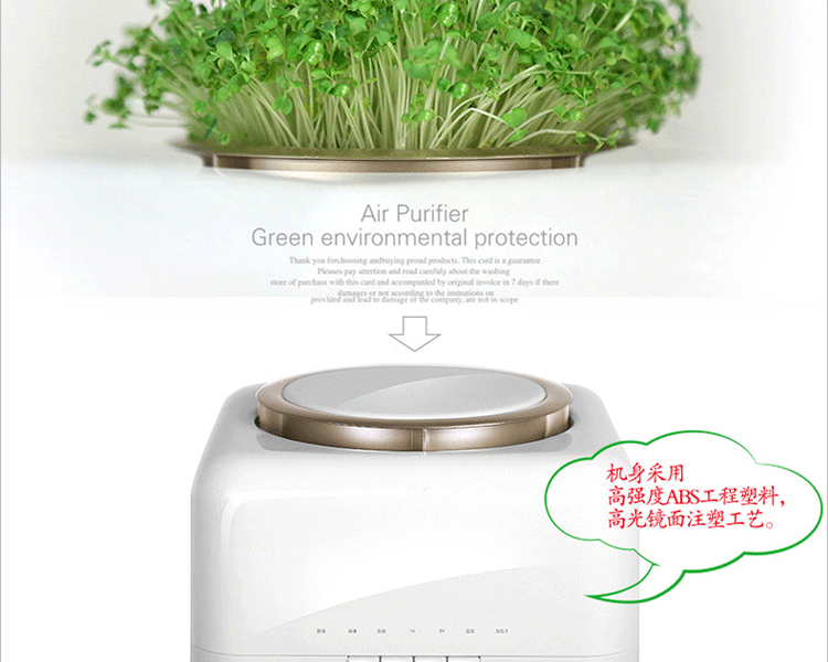 天然植物空气净化器加湿器迷你家用办公室负离子氧吧除甲醛杀菌PM2.5二手烟
