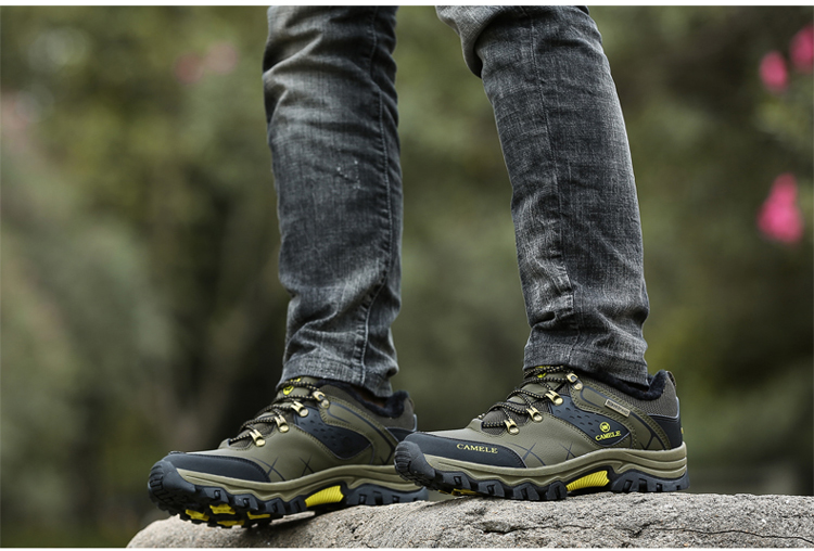 【京东】香港骆驼冬季登山鞋皮面防水 英伦时