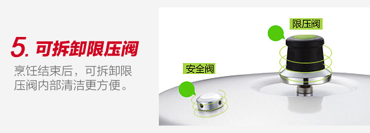 苏泊尔(SUPOR)24cm铝合金高压锅直型压力锅压力煲YL243H2(明火燃气灶专用)
