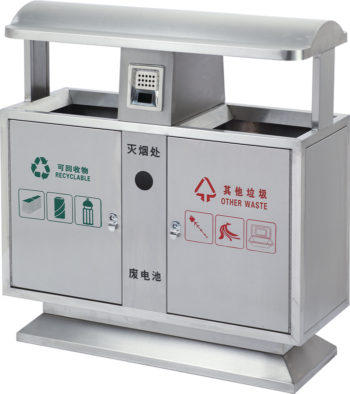 顺南不锈钢分类环保垃圾桶户外垃圾箱公用果皮