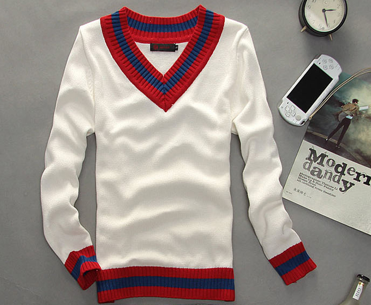 衣<em>织</em>优美 2014秋冬新款韩版拼色V领修身<em>厚毛</em>