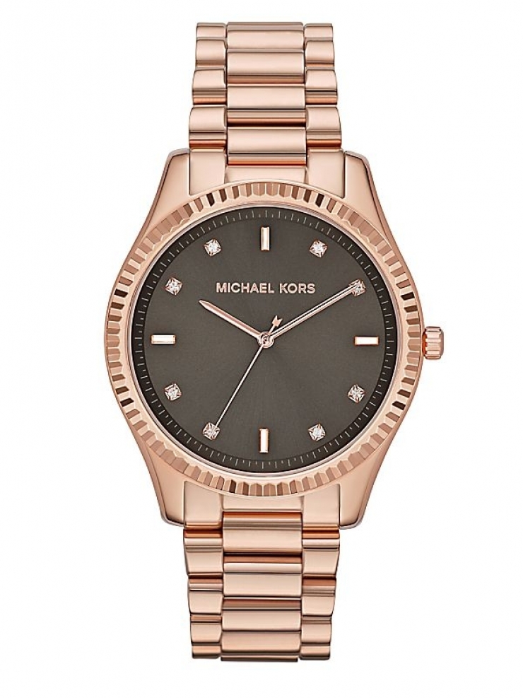 迈克柯尔 michael kors 女表 女式合金带手表 rose gold-grey q