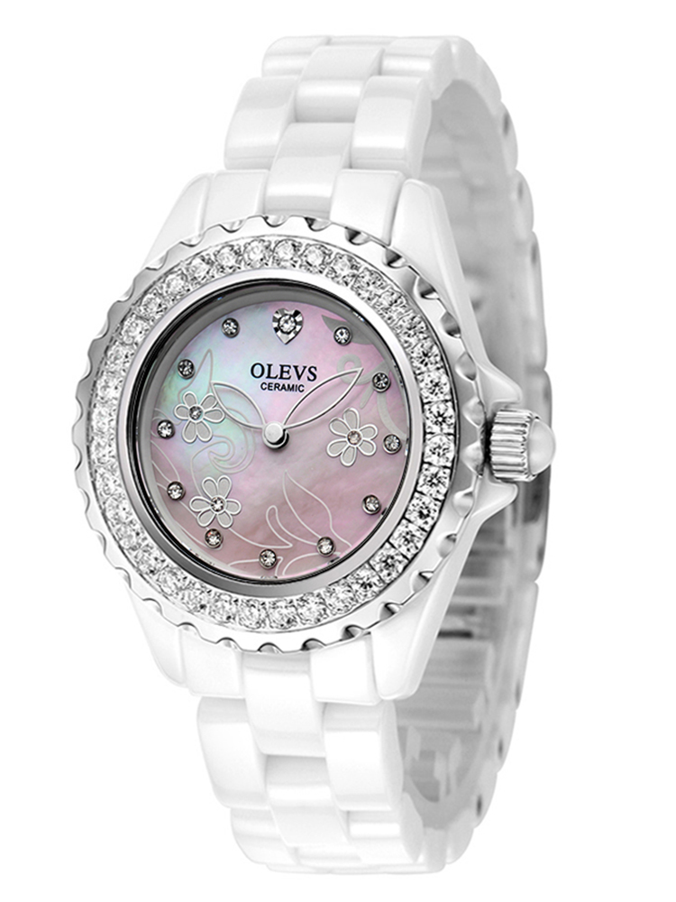 olevs/欧利时 新款陶瓷手表女土豪金陶瓷女表石英表韩版潮流时尚l141
