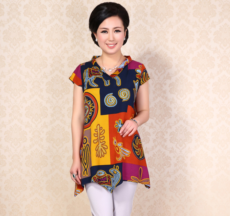 丽欧斯莱 中老年<em>女装</em>夏季<em>优雅</em>居家<em>上衣</em> 中年女