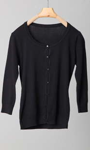 圆领纯色<em>开衫</em>外套 初语<em>七分袖针织开衫</em>修身女