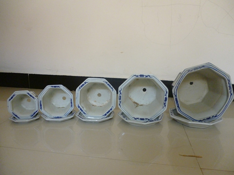 
                                        泰浦瓯 八角花盆景德镇陶瓷花卉盆景室内盆栽油彩花盆优质陶瓷花盆送底盘 (此款发物流，需自提                