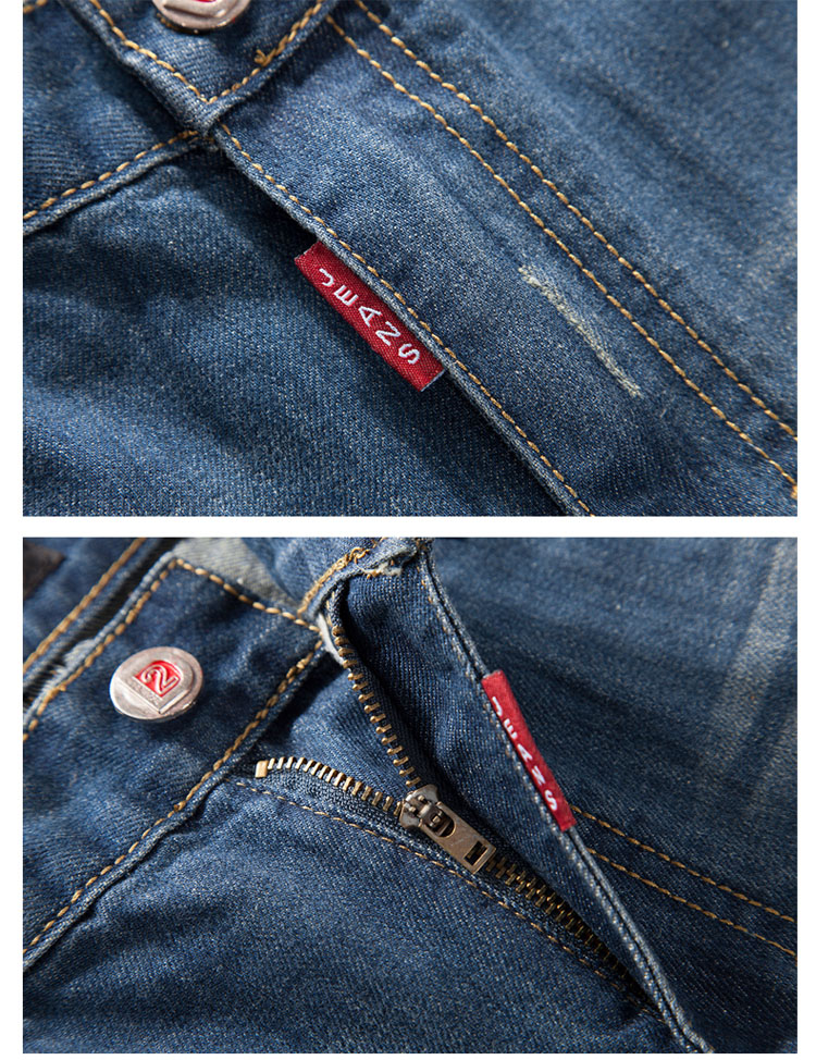 MUGUO 2014夏装新款<em>男士精品大码</em>猫须牛仔