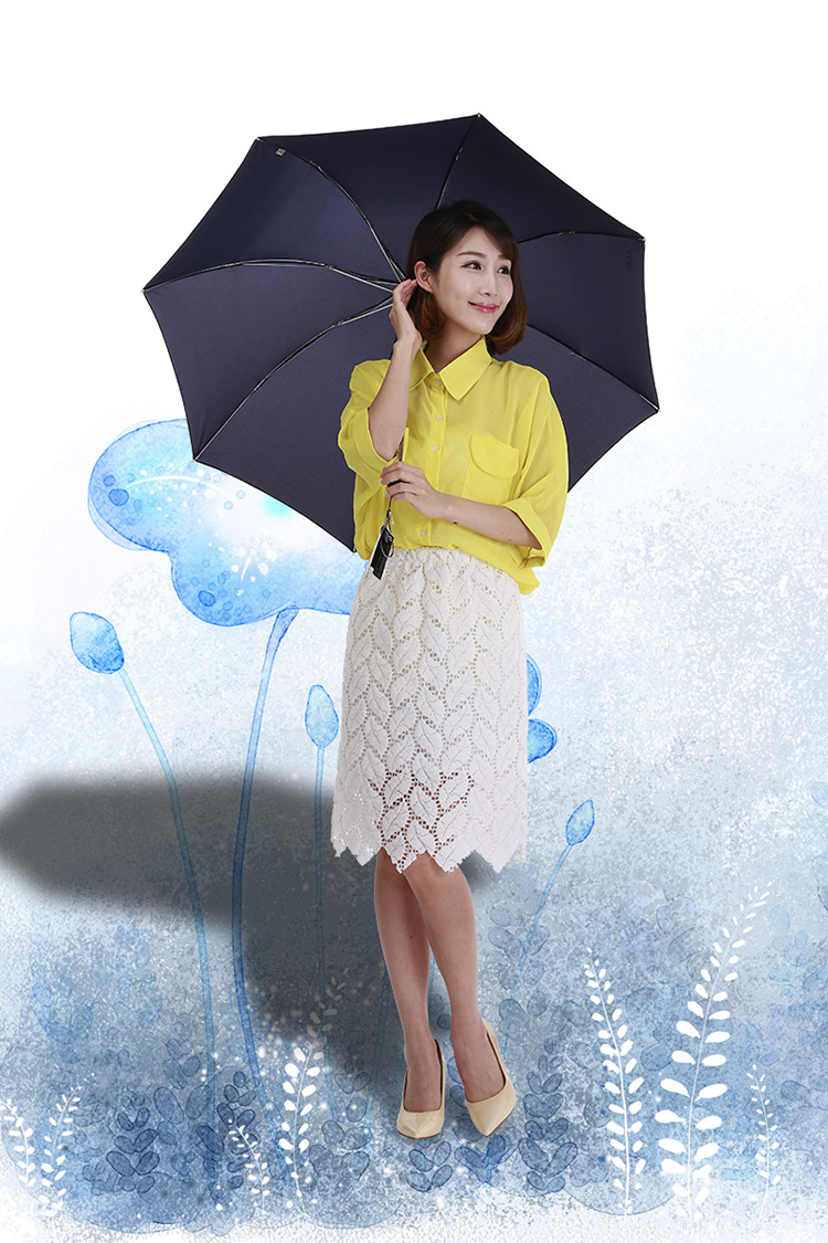 
                                                            天堂伞雨伞三折男士超轻晴雨伞折叠商务伞女太阳伞遮阳伞强力拒水一甩干广告伞logo 藏青色                