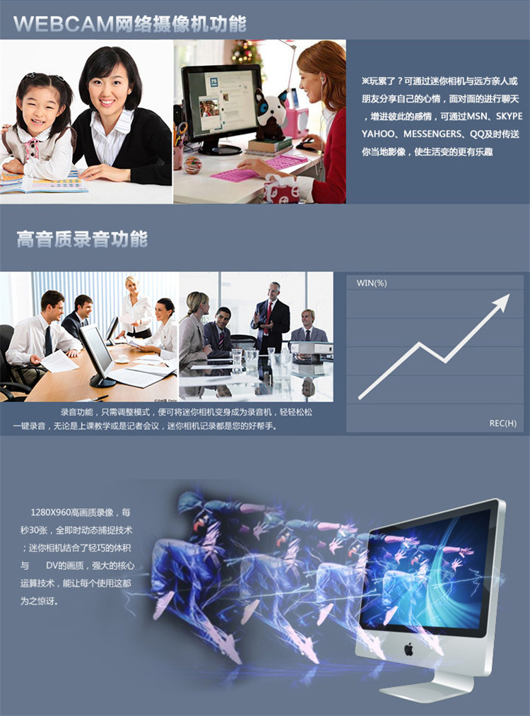 高清小型相机微型摄像机迷你摄像头随身摄影机趣味mini监控摄像机插卡录像机插卡式监听拍摄器 标配加32G TF卡