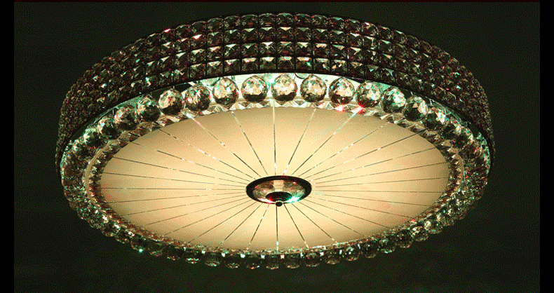 欧式水晶灯卧室灯时间节能 餐厅灯水晶灯圆形灯 简约 圆形灯饰灯具 金