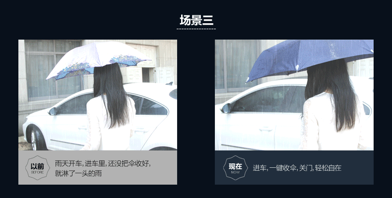 
                                        天堂伞 自动伞商务大伞自开自收三折伞男女简约加大雨伞面支持印logo 自动伞藏蓝色 大伞面直径101cm大伞面                