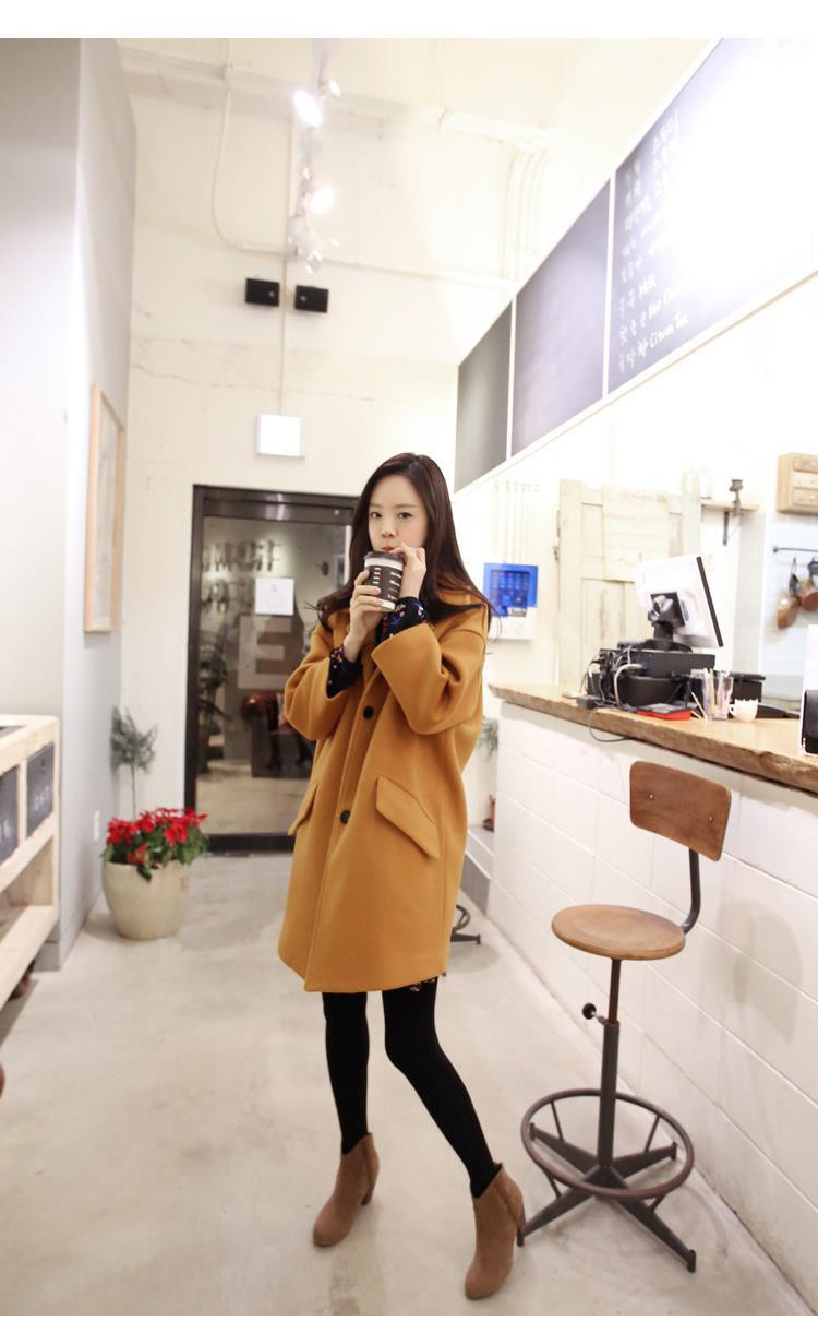 Iw 2015 autumn and winter new Korean loose minimalist lapel a wool coat female Sau San single row is long hair? large jacket turmeric yellow M picture, prices, brand platters! The elections are supplied in the national character of distribution, so action, buy now enjoy more preferential! As soon as possible.