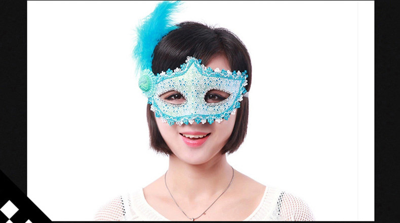 万圣节面具半脸羽毛面具威尼斯公主面具美女蕾丝化妆舞会cosplay 粉红