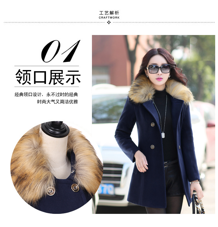 relguy 2015秋冬 新 女装新款韩版修身中长款时尚羊绒气质外套大码毛呢大衣女 桔红色 3XL