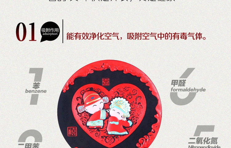 
                                        微品多活性炭炭雕去甲醛家居婚房摆件创意实用结婚用品双喜早生贵子炭雕饰品净化空气 百喜图+执子之手 实惠装不带车挂可任意选两款单品                