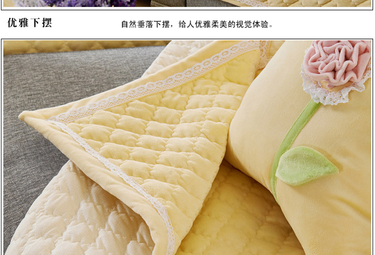 【凯皇家纺】沙发垫 沙发罩 沙发套 布艺沙发 坐垫 椅垫 沙发巾 沙发 三朵花配套沙发垫 三朵花配花朵沙发垫-水兰色 90x160cm