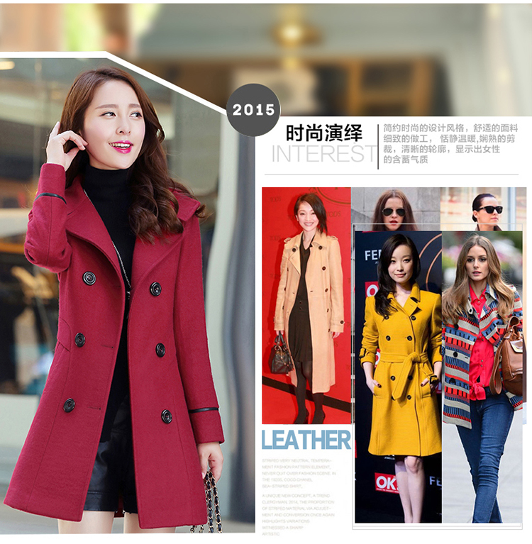 The Qian The Rhyme 2015 autumn and winter new Korean version in the Sau San Long Large? double-female coat a wool coat jacket coat? female gross navy blue M picture, prices, brand platters! The elections are supplied in the national character of distribution, so action, buy now enjoy more preferential! As soon as possible.