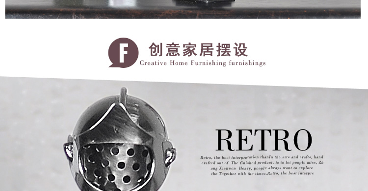 翻旧事 铁艺武士装饰品摆件 欧式工艺品礼品 家居摆设装饰品 6058 0