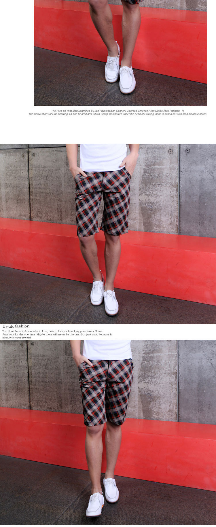 兰菁LAN 韩版男裤 男士修身<em>短裤</em> 休闲五分裤 格