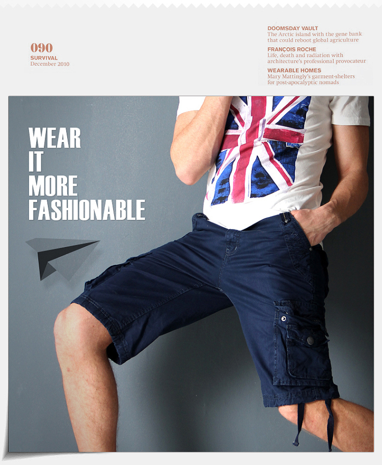 青年户外运动工装短裤男夏季纯棉多袋裤加肥加