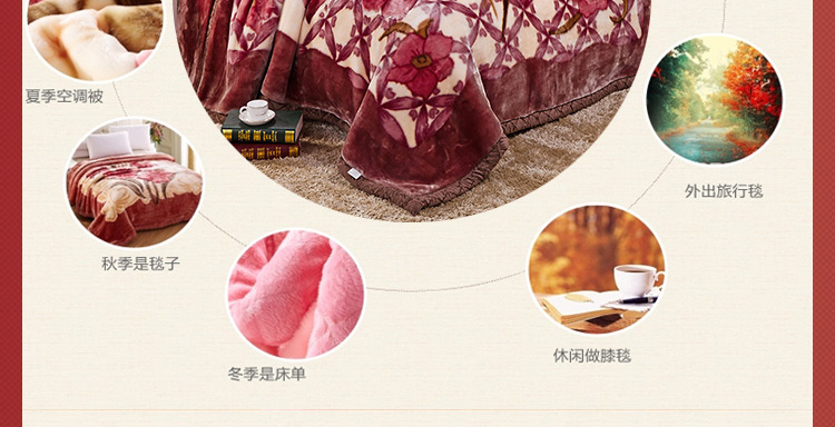 
                                                                                优蒙（YOUMENG） 双层加厚秋冬保暖拉舍尔毛毯双人超柔毯子 牛奶方块 150*200cm 4.5斤                