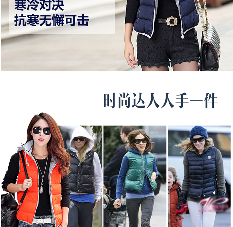 赛果 2015新款中长款棉马甲女秋冬韩版棉衣棉服女连帽女马夹外套 SG3199 粉红色 XL