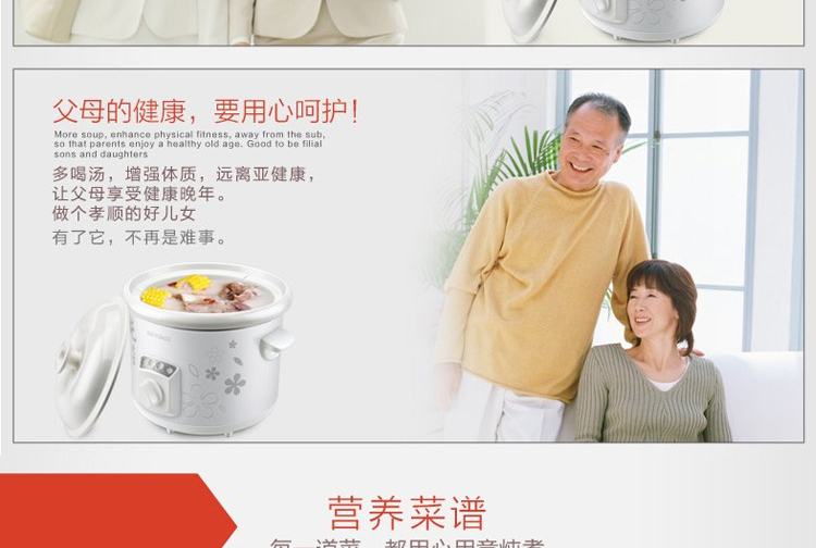 
                                        礼悦优  陶瓷电炖锅   迷你电炖盅 机械版煲汤煮粥锅 陶瓷盖2L                