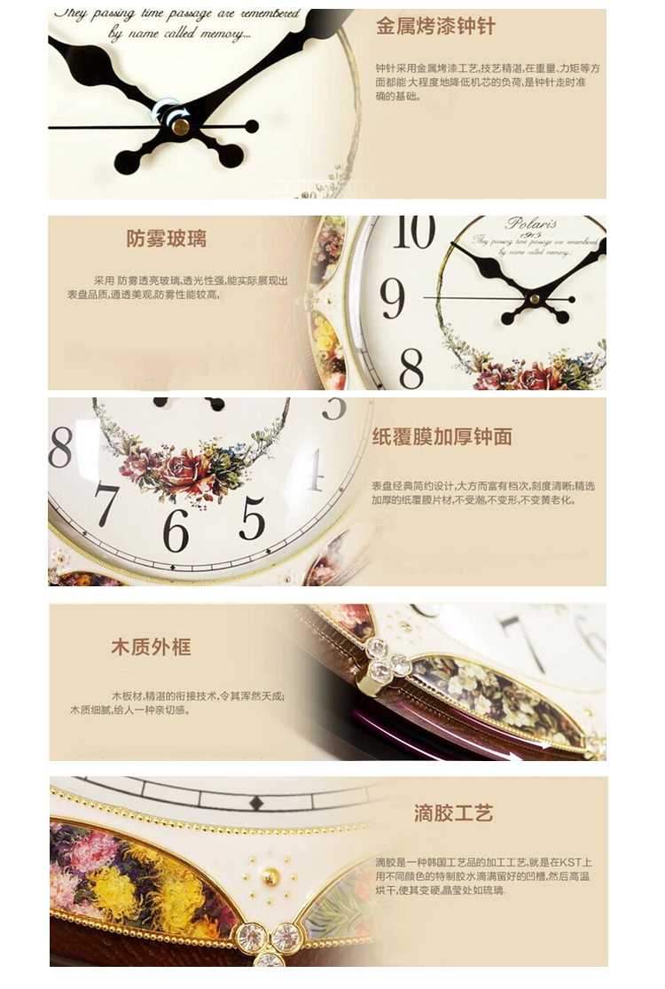 
                                        Caravel 钟表挂钟客厅创意大欧式静音 白色                