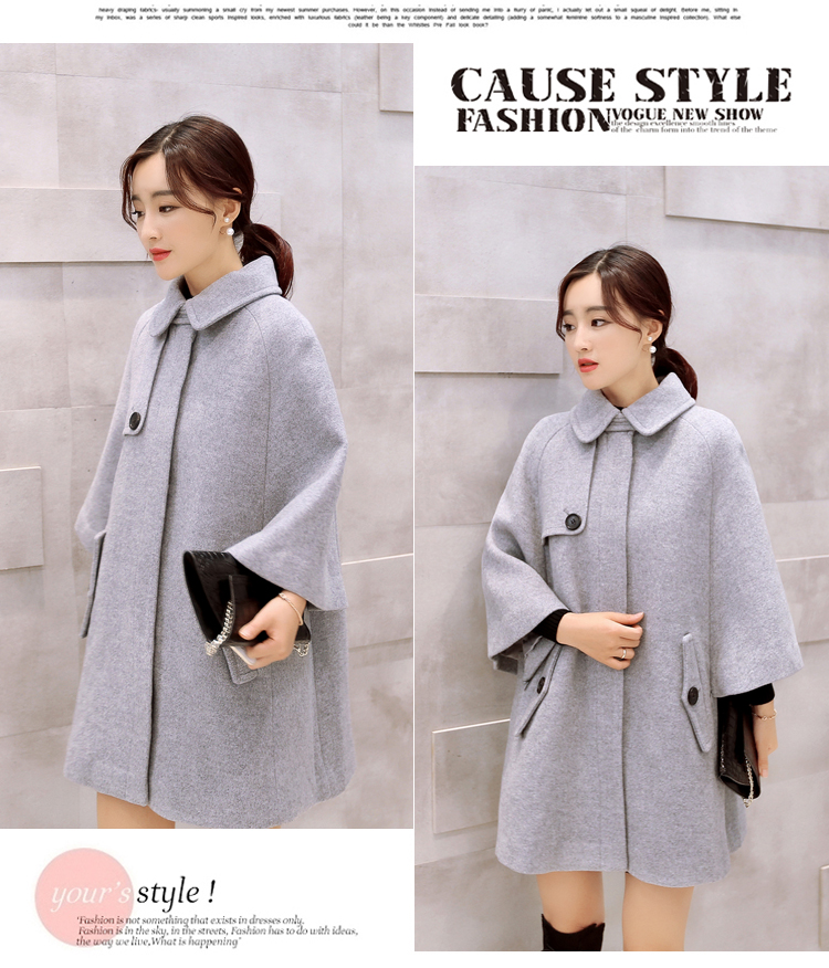 The Champs Elysees Honey Love   2015 autumn and winter new Korean version of loose cloak? Why women jacket gross sub wind jacket  708 gray M picture, prices, brand platters! The elections are supplied in the national character of distribution, so action, buy now enjoy more preferential! As soon as possible.