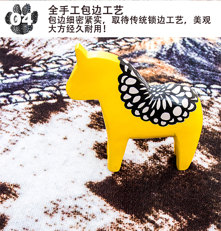 毯客时尚欧美风仿豹纹兽皮虎皮地毯 客厅卧室茶几地毯 野性的召唤 140CMx200CM